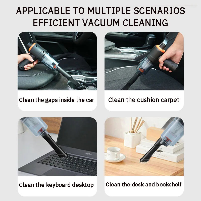 Car Mini Vacuum Cleaner Car Hair Dryer High Power Car Vacuum Cleaner Car Wireless Portable Handheld