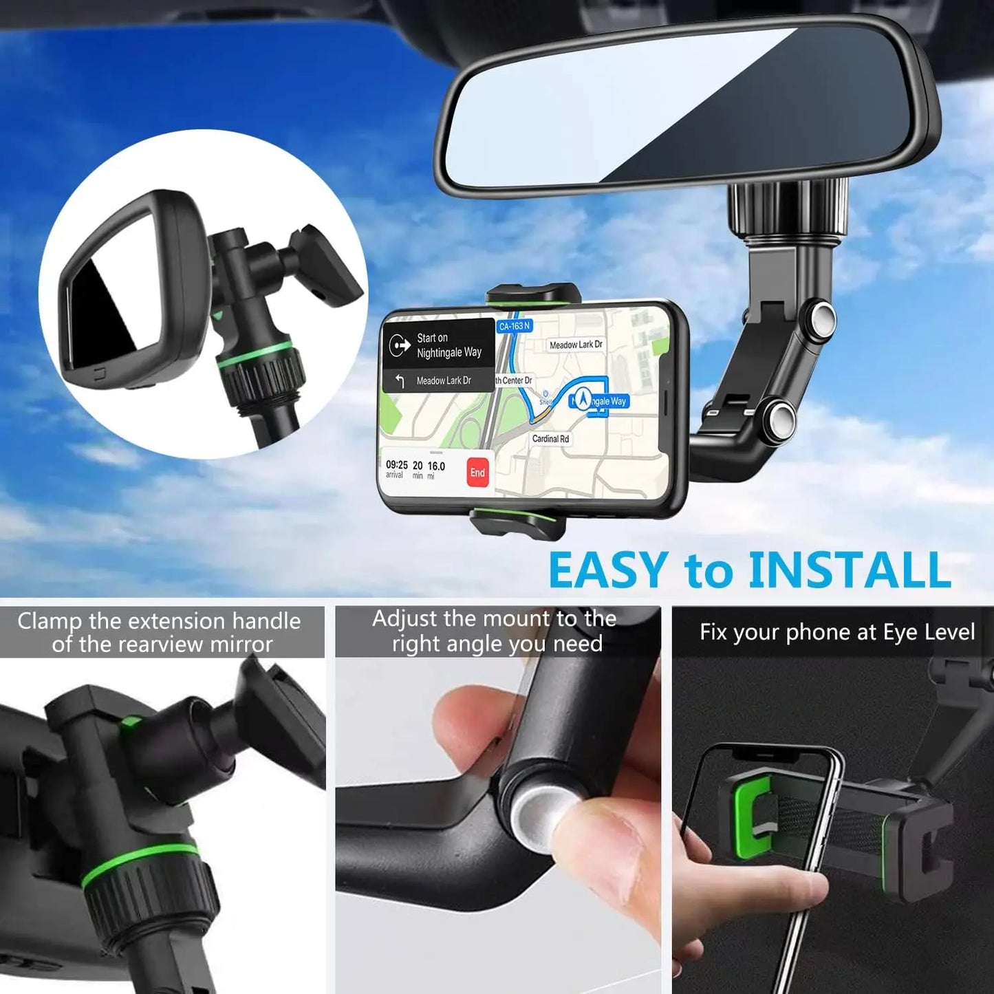 ApexDrive Rearview Mirror Phone Mount
