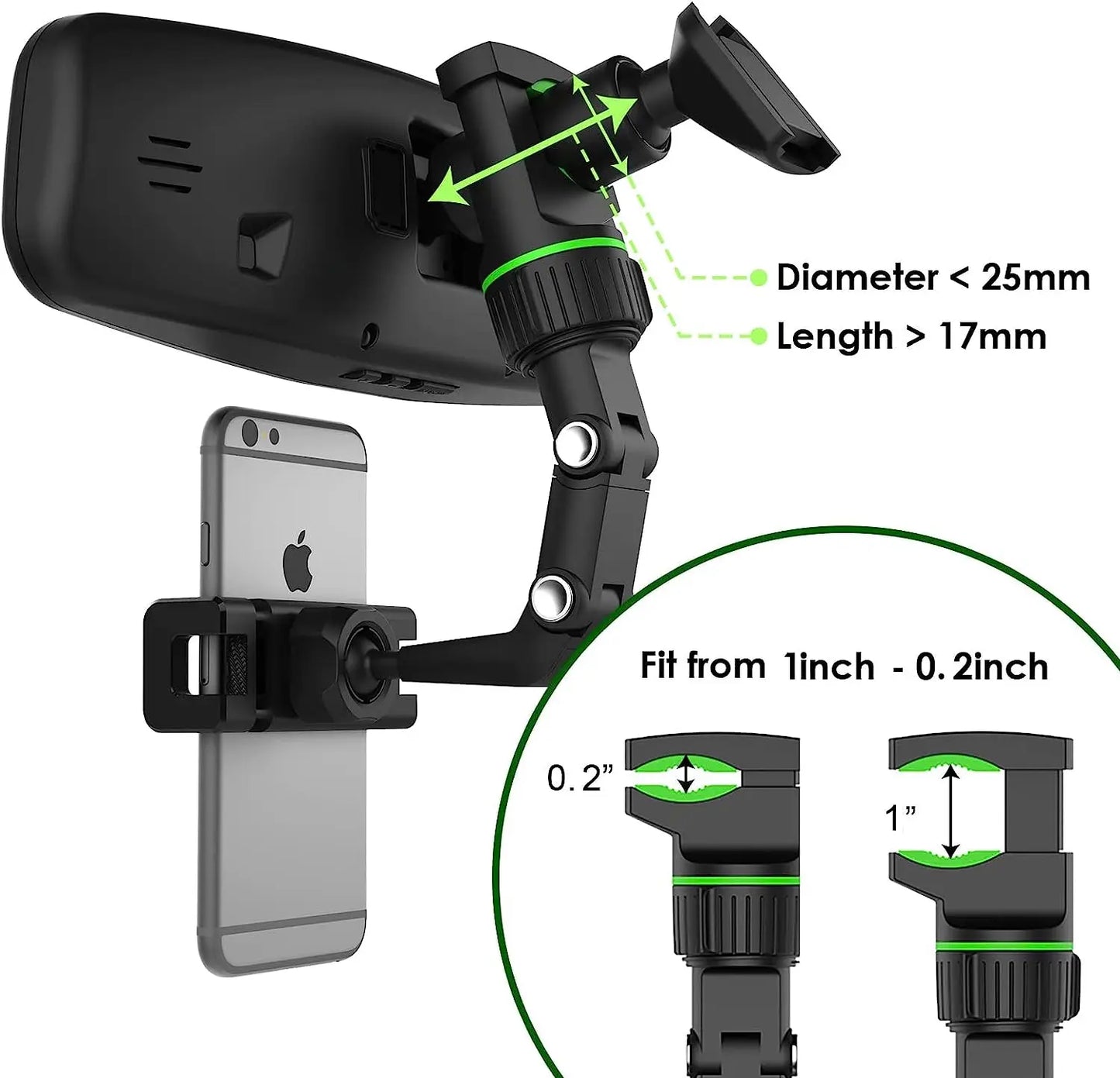 ApexDrive Rearview Mirror Phone Mount