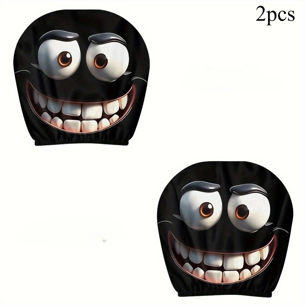 ApexDrive Smiley Face Headrest Covers