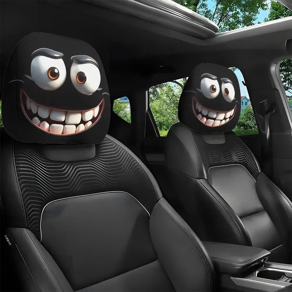 ApexDrive Smiley Face Headrest Covers