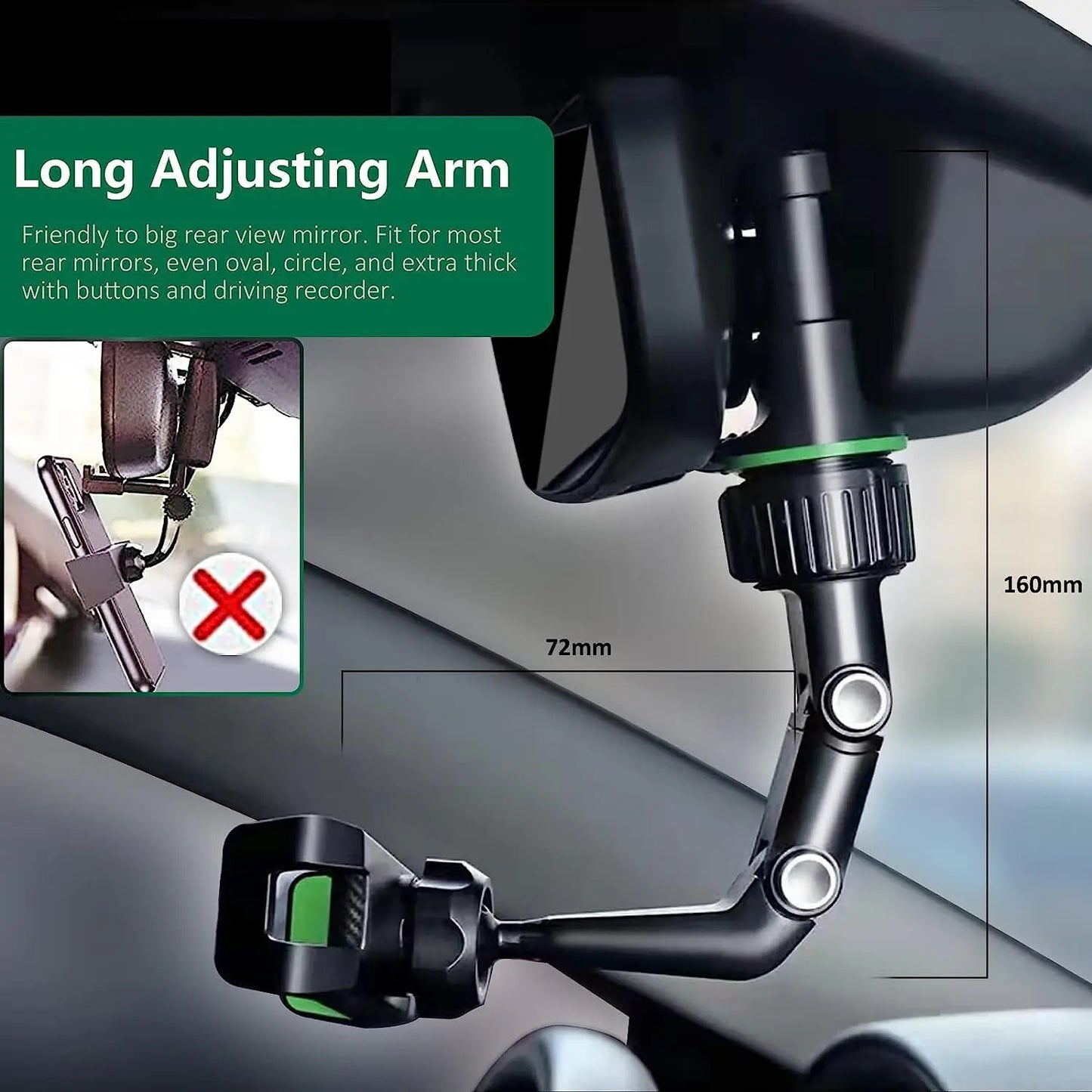 ApexDrive Rearview Mirror Phone Mount
