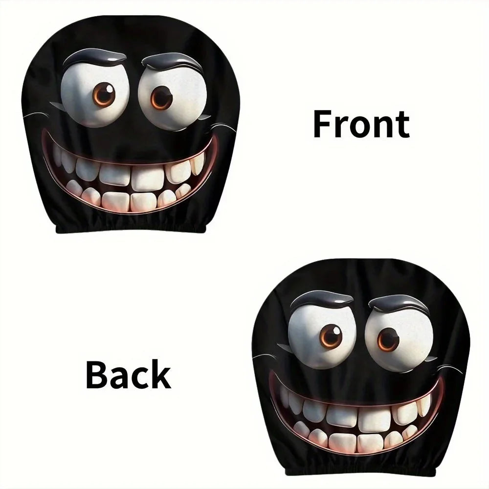 ApexDrive Smiley Face Headrest Covers